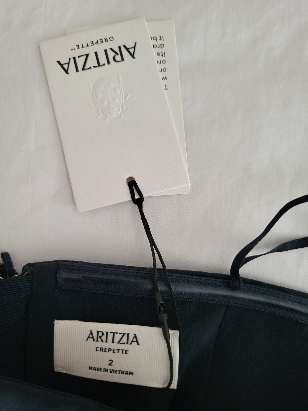 Aritzia NWT Strapless Posh Navy Peplum Top - Picture 2 of 15